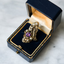 Load image into Gallery viewer, Arts & Crafts 14K Gold Amethyst Pearl Ring by Walton & Co