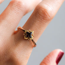 Load image into Gallery viewer, Victorian 14K Rose Gold Maltese Cross Garnet Ring