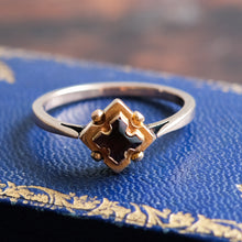 Load image into Gallery viewer, Victorian 14K Rose Gold Maltese Cross Garnet Ring