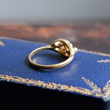 Load image into Gallery viewer, Antique 18K Yellow Gold and Platinum Floral Cluster Diamond Bypass Ring