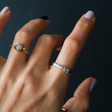 Load image into Gallery viewer, Contemporary Vintage 18K Yellow Gold 5-Stone Diamond Band