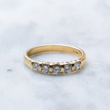 Load image into Gallery viewer, Contemporary Vintage 18K Yellow Gold 5-Stone Diamond Band