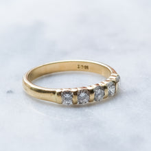 Load image into Gallery viewer, Contemporary Vintage 18K Yellow Gold 5-Stone Diamond Band