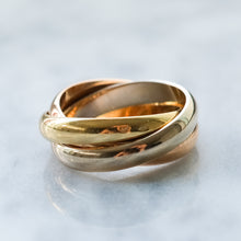 Load image into Gallery viewer, 18K Yellow, White and Rose Gold Trinity Band
