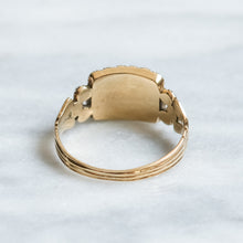 Load image into Gallery viewer, Georgian 14K Rose Gold Garnet and Seed Pearl Mourning Ring