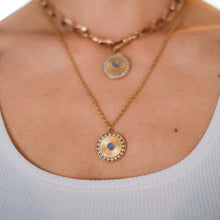 Load image into Gallery viewer, 14K Yellow Gold Engine Turned Star Sapphire and Pearls Pendant - A
