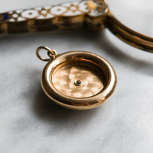 Load image into Gallery viewer, 14K Yellow Gold Engine Turned Star Sapphire and Pearls Pendant - A