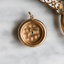 Load image into Gallery viewer, 14K Yellow Gold Engine Turned Star Sapphire and Pearls Pendant - A