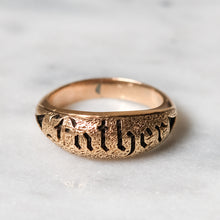 Load image into Gallery viewer, Antique Victorian 14K Yellow Gold Father Hairwork Ring