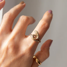 Load image into Gallery viewer, Vintage 9K Yellow Gold Snake Ring Size US 7.75 / UK P