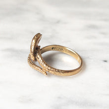 Load image into Gallery viewer, Vintage 9K Yellow Gold Snake Ring Size US 7.75 / UK P