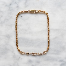 Load image into Gallery viewer, Vintage 14K Yellow and White Gold Gucci-Link and Cable-Link Bracelet / Anklet