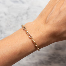 Load image into Gallery viewer, Vintage 14K Yellow and White Gold Gucci-Link and Cable-Link Bracelet / Anklet