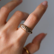 Load image into Gallery viewer, Antique Victorian 14K Yellow Gold Father Hairwork Ring