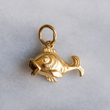 Load image into Gallery viewer, Vintage French Puffy Fish Pendant