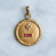 Load image into Gallery viewer, Vintage Round QU'HIER QUE DEMAIN Augis Pendant