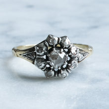 Load image into Gallery viewer, Early Victorian Cluster Ring with Rose-Cut Diamonds