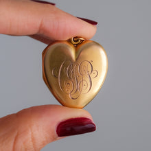 Load image into Gallery viewer, Antique 14K Yellow Gold Monogrammed Heart Locket