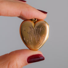Load image into Gallery viewer, Antique 14K Yellow Gold Monogrammed Heart Locket