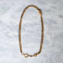 Load image into Gallery viewer, Victorian 18K Yellow Gold French Watch Chain with Hand Clasp