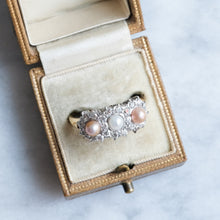 Load image into Gallery viewer, Edwardian Natural Pearls and Diamond Ring