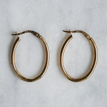 Load image into Gallery viewer, 9K Yellow Gold Oval Hoop Earrings