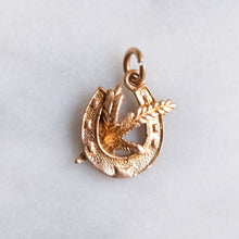 Load image into Gallery viewer, Vintage Horseshoe and Lucky Heather Charm