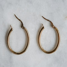 Load image into Gallery viewer, 9K Yellow Gold Oval Hoop Earrings