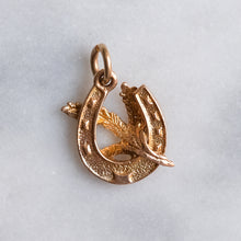 Load image into Gallery viewer, Vintage Horseshoe and Lucky Heather Charm