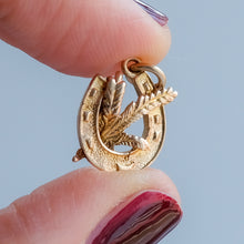 Load image into Gallery viewer, Vintage Horseshoe and Lucky Heather Charm