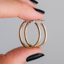Load image into Gallery viewer, 9K Yellow Gold Oval Hoop Earrings