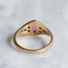 Load image into Gallery viewer, Vintage 18K Yellow Gold Marquise Pink Sapphire and Diamond Ring