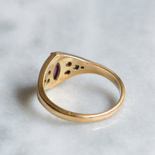 Load image into Gallery viewer, Vintage 18K Yellow Gold Marquise Pink Sapphire and Diamond Ring