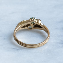 Load image into Gallery viewer, Vintage 1930s Art Deco Diamond and Emerald Toi et Moi Ring