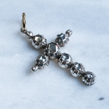 Load image into Gallery viewer, Mid 19th Century Large Victorian era Dutch Rose-Cut Diamond Cross Pendant