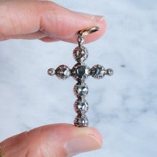 Load image into Gallery viewer, Mid 19th Century Large Victorian era Dutch Rose-Cut Diamond Cross Pendant