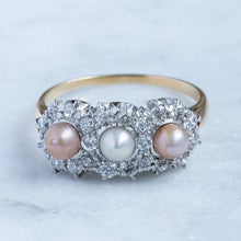 Load image into Gallery viewer, Edwardian Natural Pearls and Diamond Ring