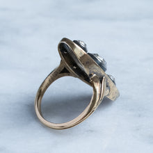 Load image into Gallery viewer, Georgian Antique Napoleon I Red Enamel with Rose Cut Diamonds Marquis Ring