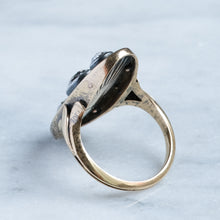 Load image into Gallery viewer, Georgian Antique Napoleon I Red Enamel with Rose Cut Diamonds Marquis Ring