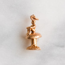 Load image into Gallery viewer, Vintage Imp/Pixie Sitting on a Toadstool Charm