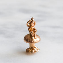 Load image into Gallery viewer, Vintage Imp/Pixie Sitting on a Toadstool Charm