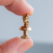 Load image into Gallery viewer, Vintage Imp/Pixie Sitting on a Toadstool Charm