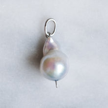 Load image into Gallery viewer, Antique Edwardian Baroque Pearl Pendant with Platinum Wire and 18K White Gold Bail