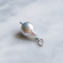 Load image into Gallery viewer, Antique Edwardian Baroque Pearl Pendant with Platinum Wire and 18K White Gold Bail