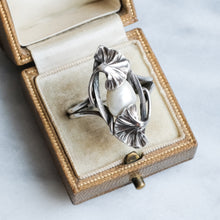Load image into Gallery viewer, Art Nouveau Ginkgo Leaf Pearl Ring by Paul Dumont