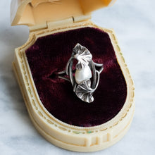 Load image into Gallery viewer, Art Nouveau Ginkgo Leaf Pearl Ring by Paul Dumont