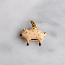 Load image into Gallery viewer, Vintage Enamel Pig Charm