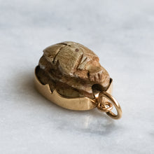 Load image into Gallery viewer, Art Deco era 14K Yellow Gold Carved Scarab Pendant