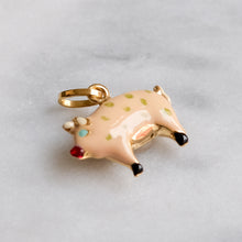 Load image into Gallery viewer, Vintage Enamel Pig Charm