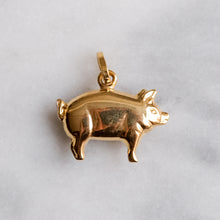 Load image into Gallery viewer, Vintage Enamel Pig Charm